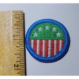 Vintage 90s Girl Scout Junior ~ Scouting in the USA Patch ~ Blue Border ~ Unused